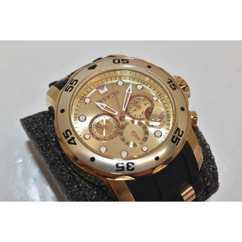 Invicta Men's Pro Diver Watch Model 17884 Gold Toned Master Of The Oceans Tested